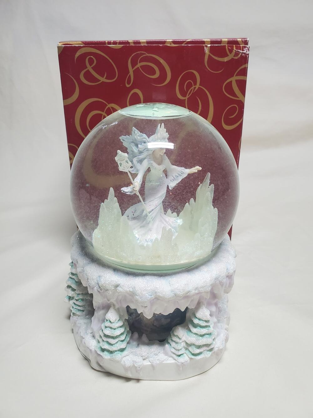 The San Francisco Music Box Company Winter Fairy Globe Music Box in Box